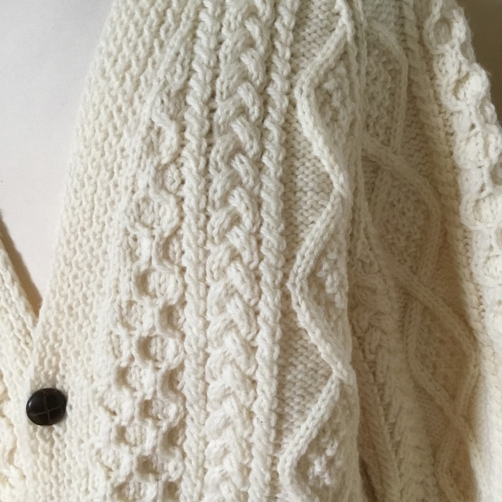 Donegal Collection Aran Handknit by Magee Wool Knit Cardigan - Picture 4 of 11